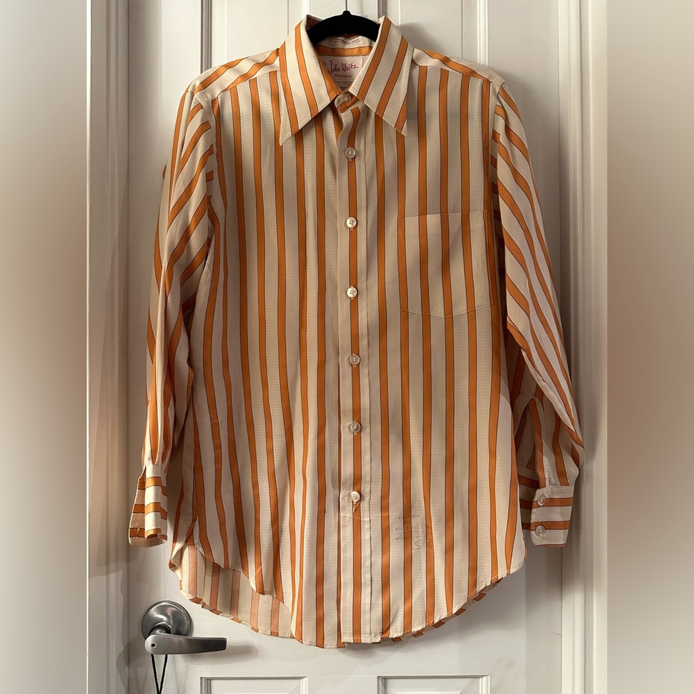 Orange and White Striped Shirt